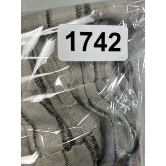 SO Womens Size M Striped Linen & Rayon Wide Leg Elastic Waist Beach Pants Boho - Picture 15 of 15